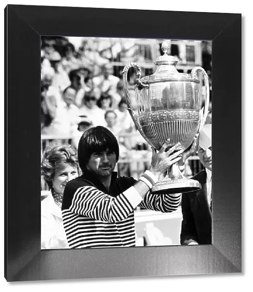 Jimmy Connors seen here celebrating after winning the 1975 Queens Tennis championship in