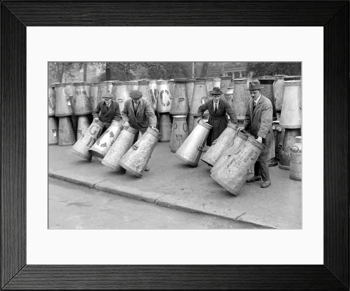 Framed Print : General Strike Scene May 1926 Scene in Hyde park as the temporary milk depot is set Framed Print : General Strike Scene May 1926 Scene in Hyde park as the temporary milk depot is set