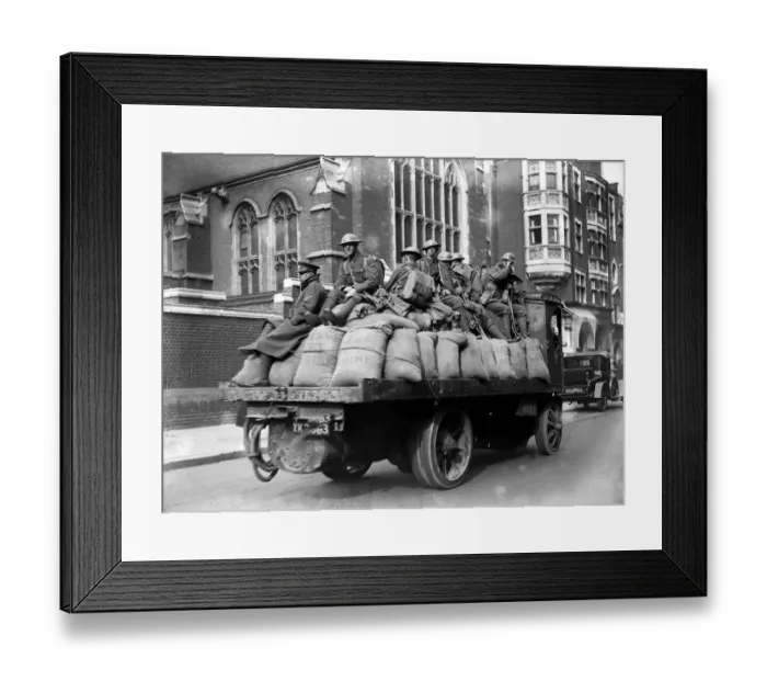 Framed Print : General Strike Scene May 1926 Food Lorry with soldiers a board on guard duty London Framed Print : General Strike Scene May 1926 Food Lorry with soldiers a board on guard duty London