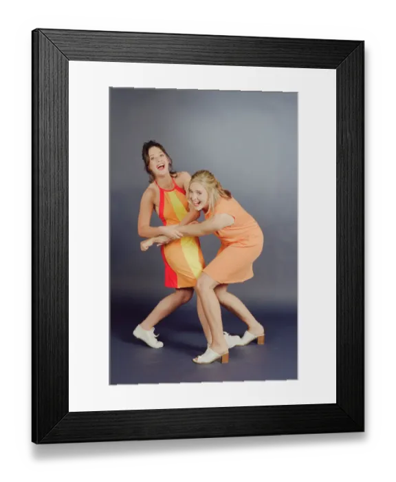 Framed Print : Television presenter Jenni Falconer with friend Vicki Simpson. 24th July 1996 Framed Print : Television presenter Jenni Falconer with friend Vicki Simpson. 24th July 1996
