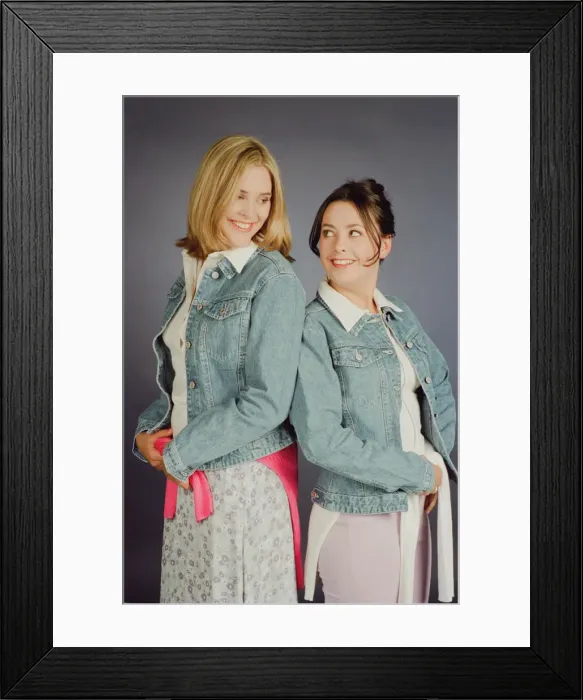 Framed Print : Television presenter Jenni Falconer with friend Vicki Simpson. 24th July 1996