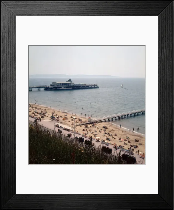 Framed Print : The pier at Bournemouth as seen from the East Cliffs 1st June 1971
