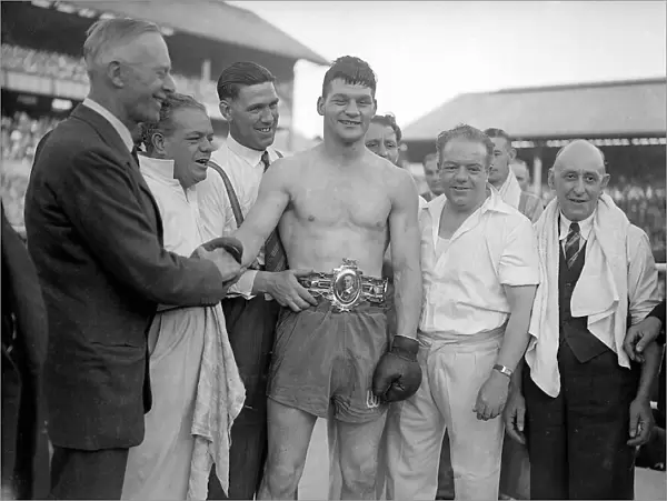 Bruce Woodcock Boxer  /  Boxing Wearing championship belt in ring with his