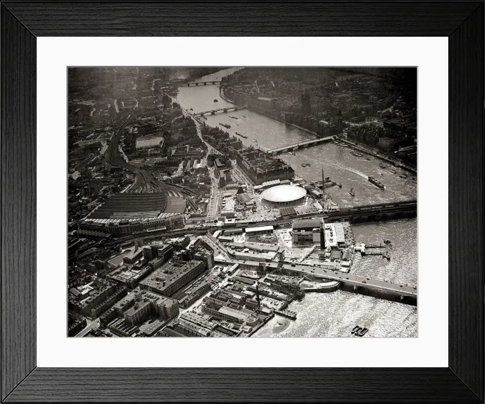 Framed Print : Aerial view the Festival of Britain and its Dome of Discovery, June 1951 Framed Print : Aerial view the Festival of Britain and its Dome of Discovery, June 1951