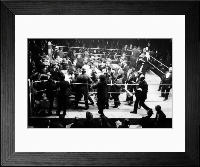 Framed Print : Crowds mob Jimmy Wilde at the end of his fight with Pal Moore after he had beaten Framed Print : Crowds mob Jimmy Wilde at the end of his fight with Pal Moore after he had beaten