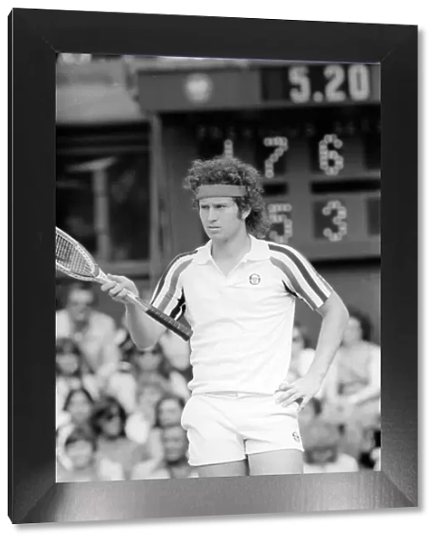 John McEnroe seen here showing his displeasure with a line call in the 1980 Wimbledon