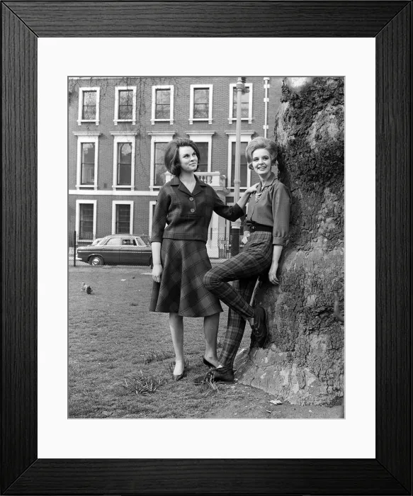 Framed Print : Sixties Fashion Autumn 1962 Digby Morton Collection by Reldan Two models posing by