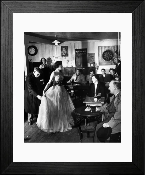 Framed Print : Ethnie Fuller showing fashion dress in the White Hart pub in St Austel in Cornwall Framed Print : Ethnie Fuller showing fashion dress in the White Hart pub in St Austel in Cornwall