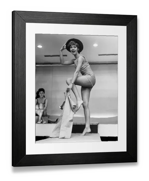 Framed Print : Sixties Fashion by Silhouette showing off there Spring swimwear in London 1962 Framed Print : Sixties Fashion by Silhouette showing off there Spring swimwear in London 1962