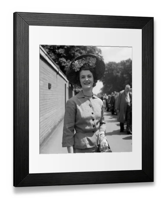 Framed Print : Ascot Fashion June 1954 Mrs Monica Tattersall at the Ascot Framed Print : Ascot Fashion June 1954 Mrs Monica Tattersall at the Ascot