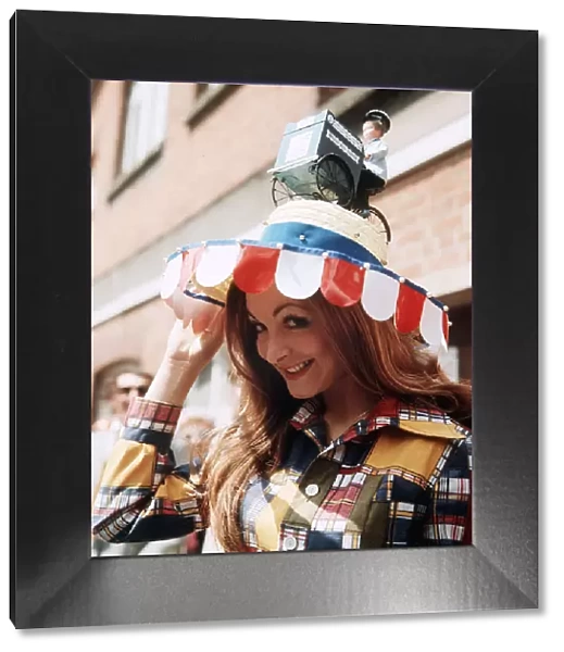 1971 Clothing Ascot Fashion Hats and Dresses Barbara Allen in a straw boater with a