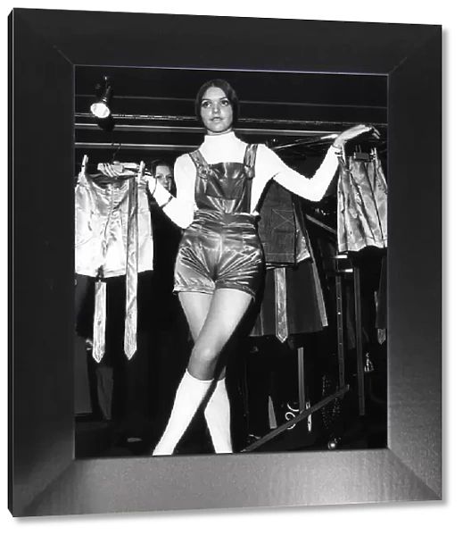Maria Sharkey 1971, 17 years old modelling a pair of red satin shorts