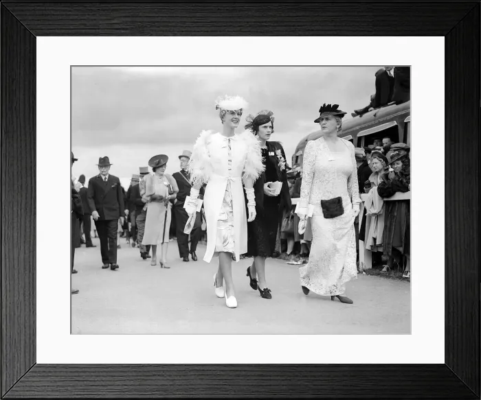 Framed Print : Fashion at Royal Ascot - June 1935 Ladies Day - women show off their style of Framed Print : Fashion at Royal Ascot - June 1935 Ladies Day - women show off their style of