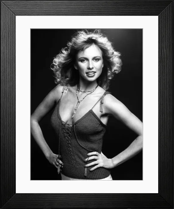 Framed Print : Fashion Knitting August 1981 Model wearig a knitted vest top with ties