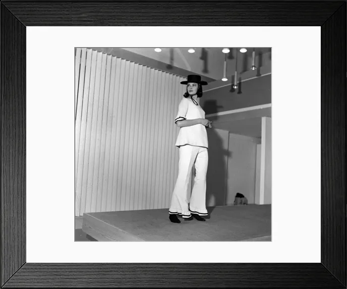 Framed Print : Mary Quant fashion September 1962 Model wearing flared trousers