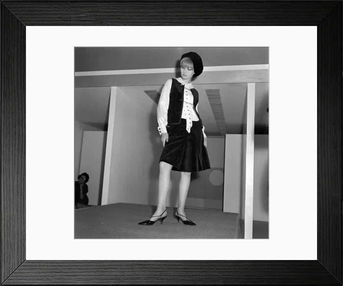 Framed Print : Mary Quant fashion September 1962 Skirt and waistcoat and white shirt Framed Print : Mary Quant fashion September 1962 Skirt and waistcoat and white shirt