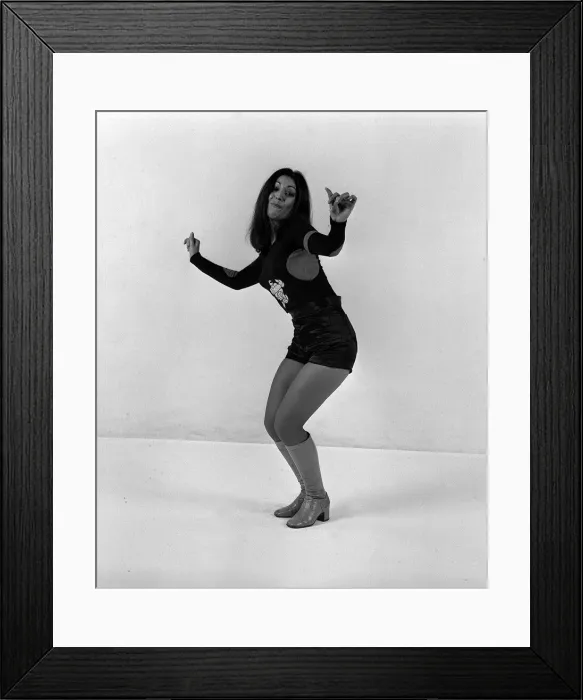 Framed Print : Ruth from Pans People models Mr Freedoms Michelin Man Framed Print : Ruth from Pans People models Mr Freedoms Michelin Man