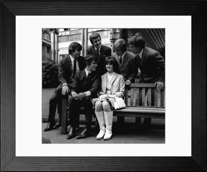 Framed Print : Dave Clark Five with winner of Revlon Competition Kathy Sheron from New York at the Savoy Framed Print : Dave Clark Five with winner of Revlon Competition Kathy Sheron from New York at the Savoy