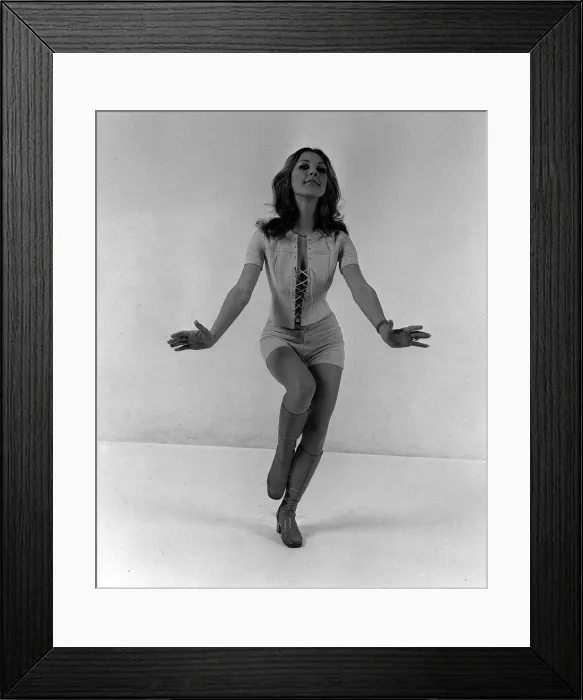 Framed Print : Louise from Pans People models Hide grades Chamois shorts