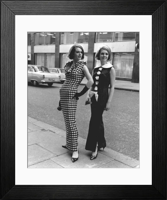 Framed Print : Sixties 60s Fashion by Hershelle at Bruron Street Left Bold black