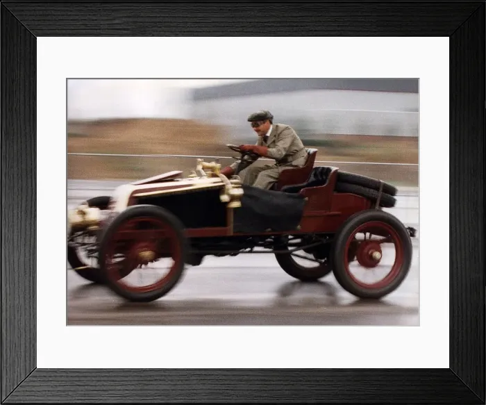 Framed Print : Nigel Mansell Formula One racing driver races in 1902 Renault Framed Print : Nigel Mansell Formula One racing driver races in 1902 Renault