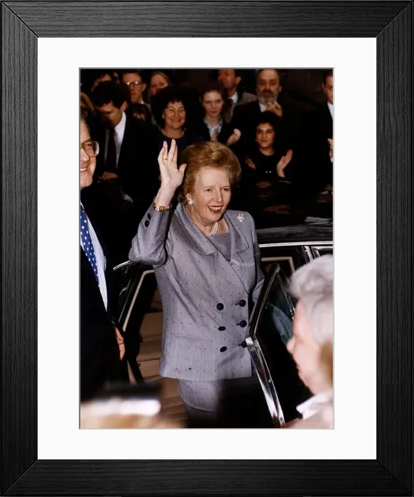 Framed Print : Margaret Thatcher Prime Minister waving to the crowd