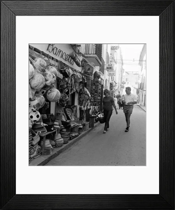Framed Print : Street Scene in Tossa on the Costa Brava - July 1965 Framed Print : Street Scene in Tossa on the Costa Brava - July 1965
