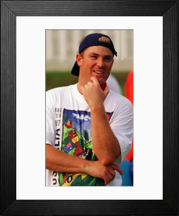 Framed Print : Shane Warne at his bowling Clinic in Leeds July 1997 Framed Print : Shane Warne at his bowling Clinic in Leeds July 1997