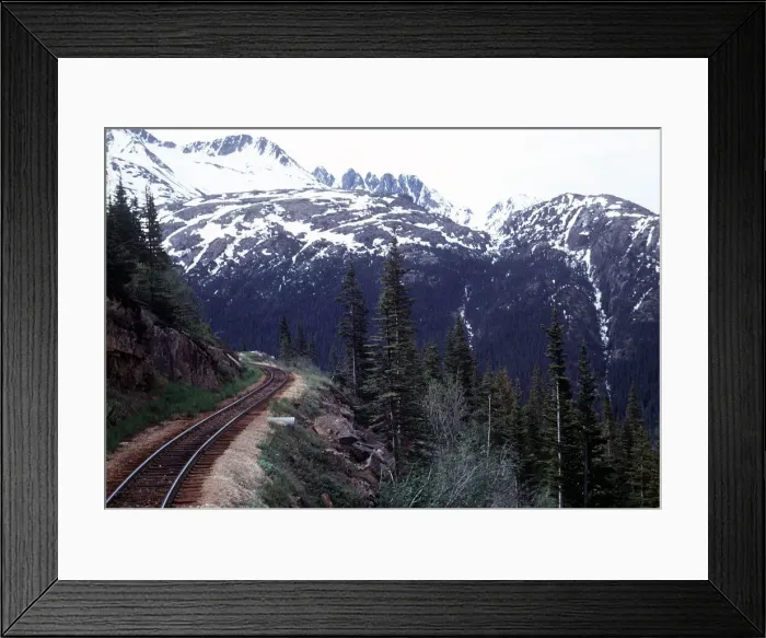 Framed Print : White Pass and Yukon Railway, Canada. View along route Framed Print : White Pass and Yukon Railway, Canada. View along route