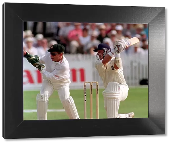 Alec Stewart is caught by Ian Healy off Shane Warne 1997 during fifth test against