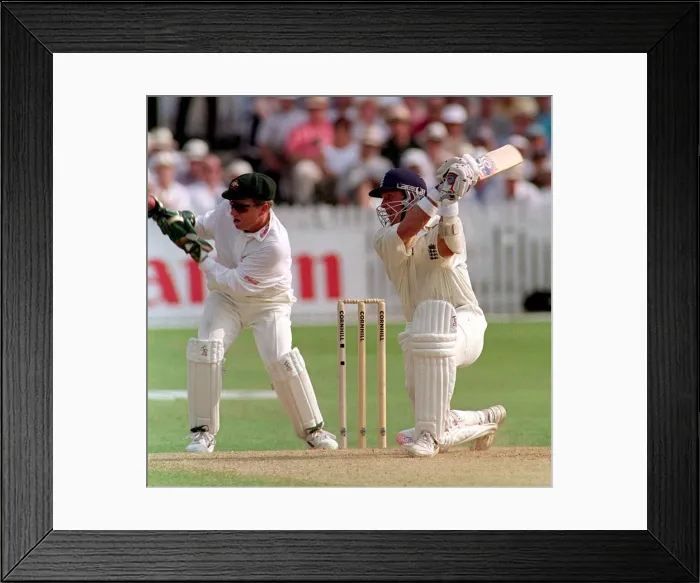Framed Print : Alec Stewart is caught by Ian Healy off Shane Warne 1997 during fifth test against