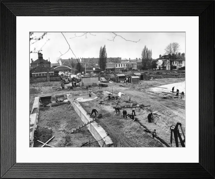 Framed Print : Preparing the site of the parcel depot, which will be built in the 1, 000 Framed Print : Preparing the site of the parcel depot, which will be built in the 1, 000