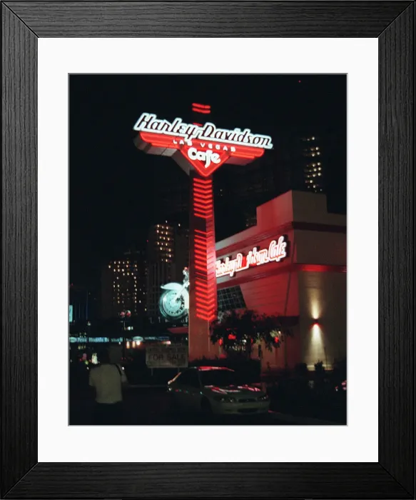 Framed Print : Harley Davidson Cafe, Las Vegas, Nevada, USA, July 1999