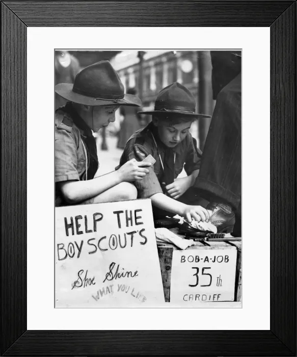 Framed Print : Hard at work in St Mary Street, Cardiff, were Colin Compton (left) and Robert Marsh Framed Print : Hard at work in St Mary Street, Cardiff, were Colin Compton (left) and Robert Marsh
