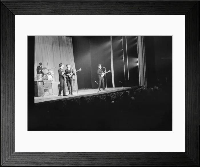Framed Print : The Beatles performing for the Queen Mother at the Prince of Wales Theatre for the Royal Framed Print : The Beatles performing for the Queen Mother at the Prince of Wales Theatre for the Royal
