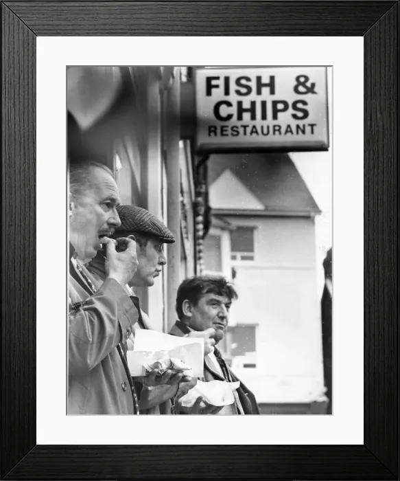 Framed Print : Fish and Chips - Chips for lunch and time for reflection during the South Wales Framed Print : Fish and Chips - Chips for lunch and time for reflection during the South Wales
