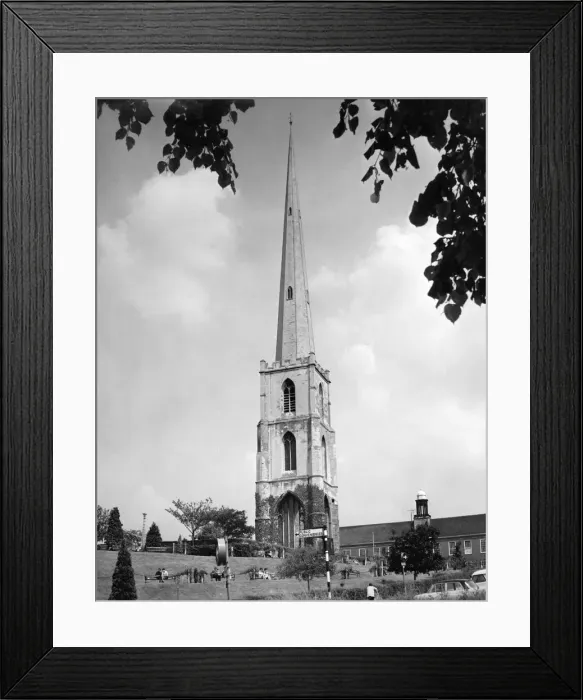 Framed Print : The spire of St Andrews church in the town of Worcester, 1967 Framed Print : The spire of St Andrews church in the town of Worcester, 1967