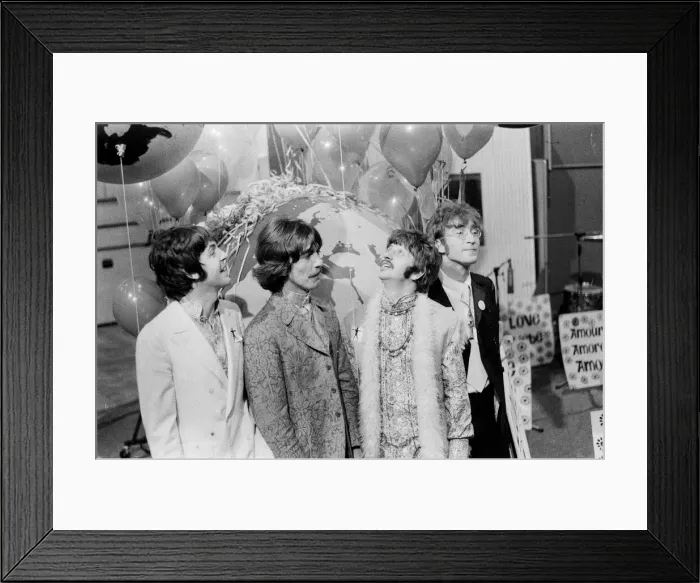 Framed Print : Press call for Our World, the first live global television link Framed Print : Press call for Our World, the first live global television link