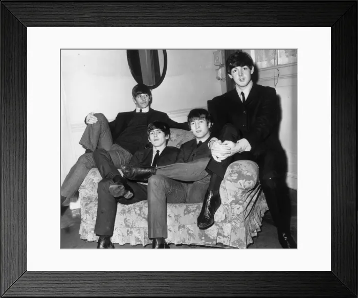 Framed Print : The Beatles sitting on a sofa during their visit to Newcastle Framed Print : The Beatles sitting on a sofa during their visit to Newcastle