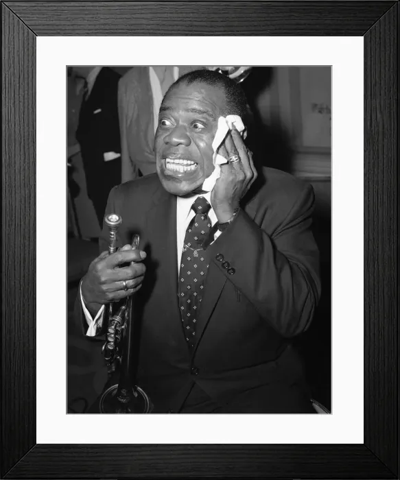 Framed Print : Louis Armstrong seen here performing in London in May 1956 Framed Print : Louis Armstrong seen here performing in London in May 1956