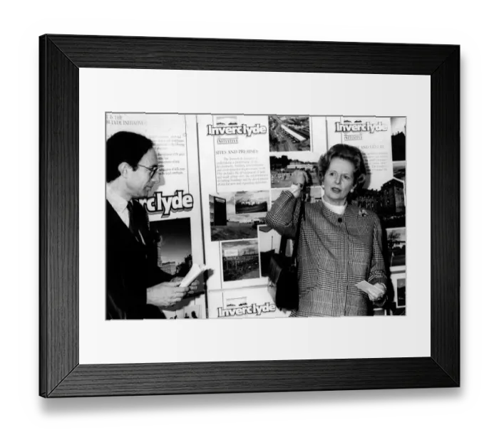 Framed Print : Prime Minister Margaret Thatcher visits Greenock in Scotland 30th March 1988