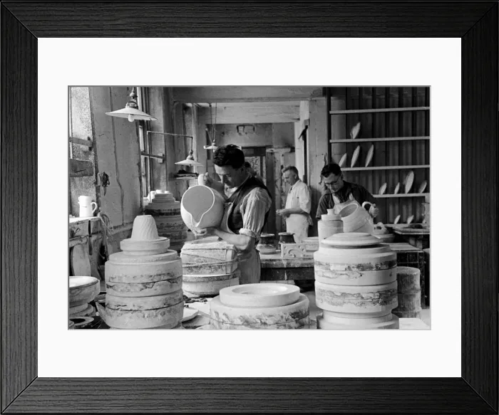 Framed Print : Workers at the Minton China Works in Stoke On Trent, pictured in the mould-making shop Framed Print : Workers at the Minton China Works in Stoke On Trent, pictured in the mould-making shop