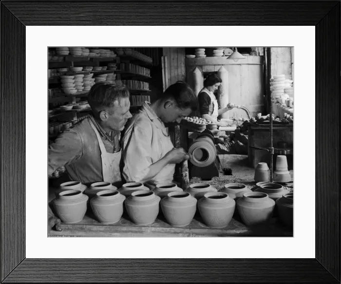 Framed Print : Seventeen year old Len Mills, apprenticed turner of teapots Framed Print : Seventeen year old Len Mills, apprenticed turner of teapots