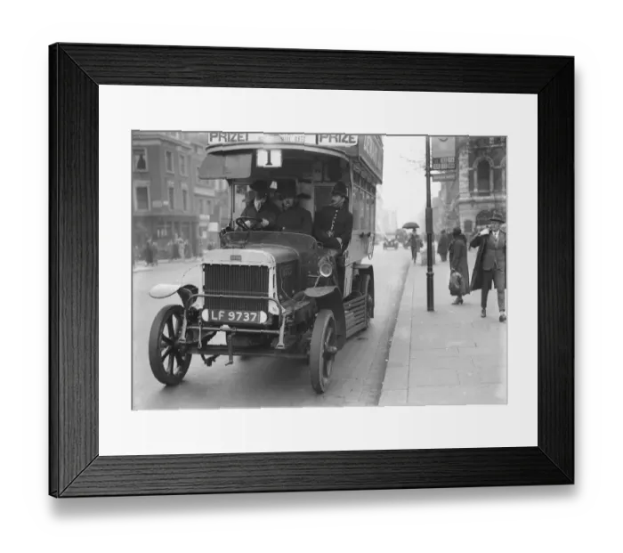 Framed Print : Bus driven by a volunteer seen here during the 10th day of the General Strike