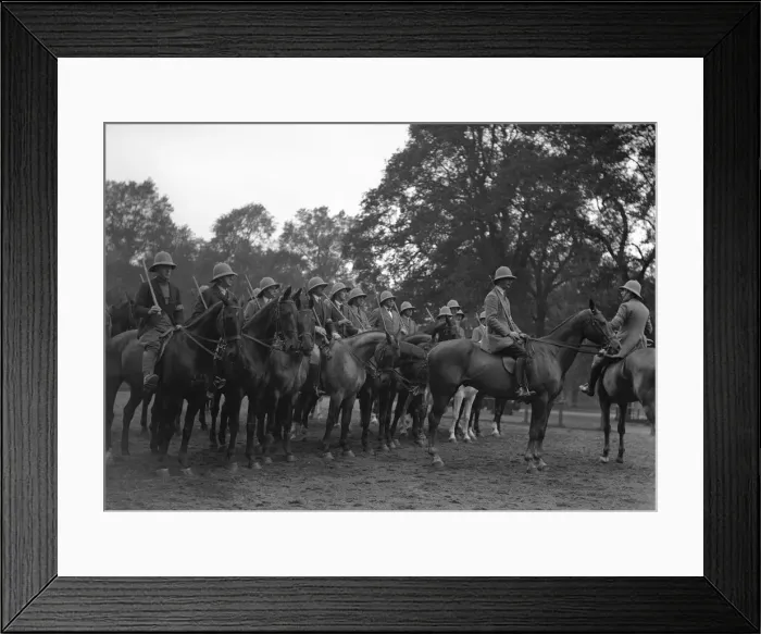 Framed Print : Mounted special constables seen here on parade in Hyde Park before patrolling the streets Framed Print : Mounted special constables seen here on parade in Hyde Park before patrolling the streets