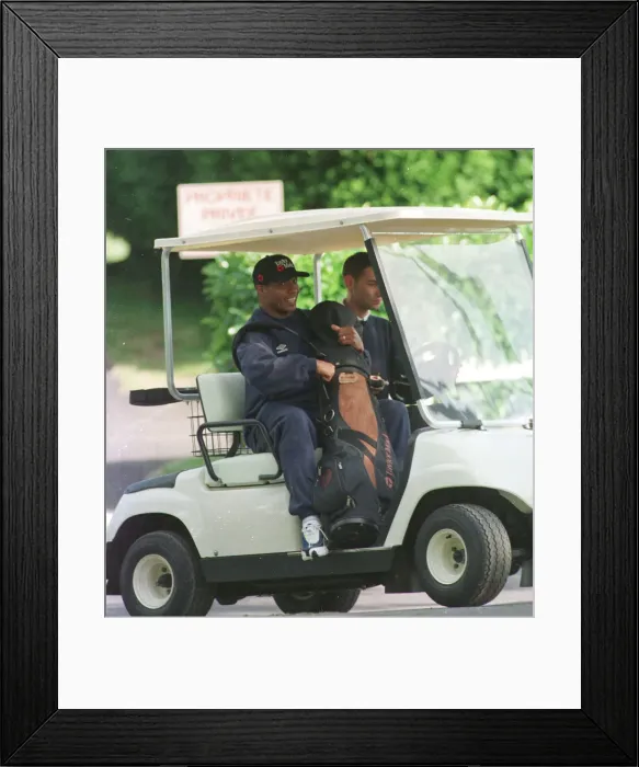 Framed Print : Paul Ince June 1998 England Player playing golf on hotel golf course