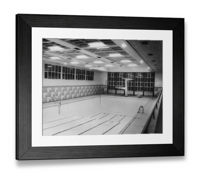 Framed Print : The main swimming pool at the new Montague Swimming Baths in Newcastle 27th May 1964