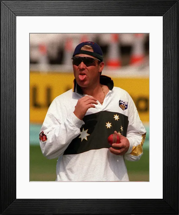 Framed Print : Shane Warne England v Australia at Headingly 1997 Framed Print : Shane Warne England v Australia at Headingly 1997