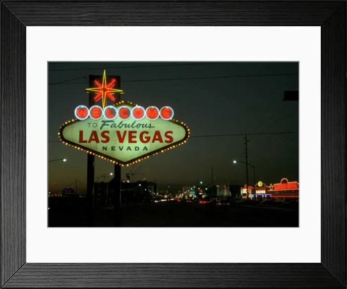 Framed Print : A sign welcoming you to Las Vegas, September 1997 Framed Print : A sign welcoming you to Las Vegas, September 1997