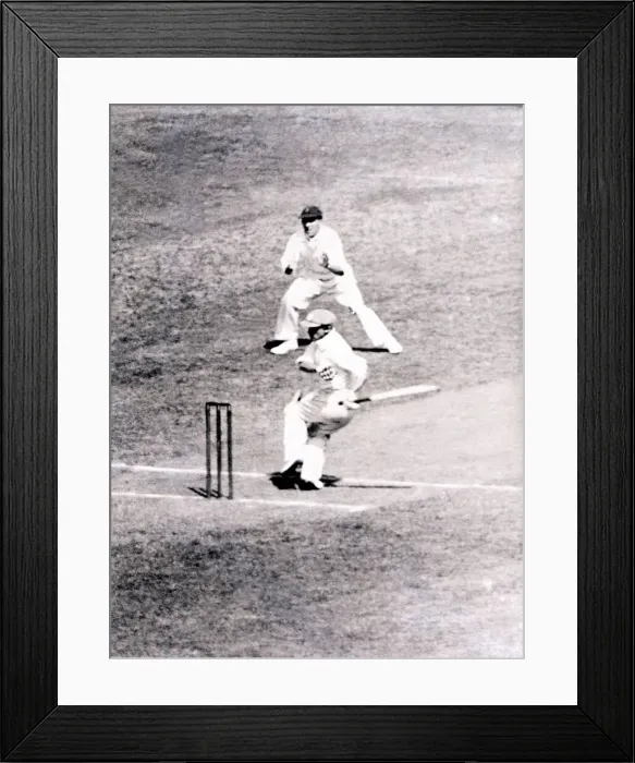 Framed Print : Don Bradman, Cricketer, Batsman Bradman tries to hit Bowes Framed Print : Don Bradman, Cricketer, Batsman Bradman tries to hit Bowes